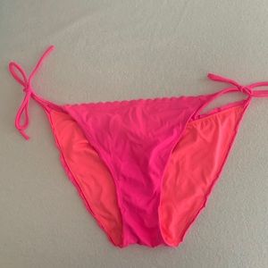 Victorias Secret Pink Scalloped Swim Bottom Size L